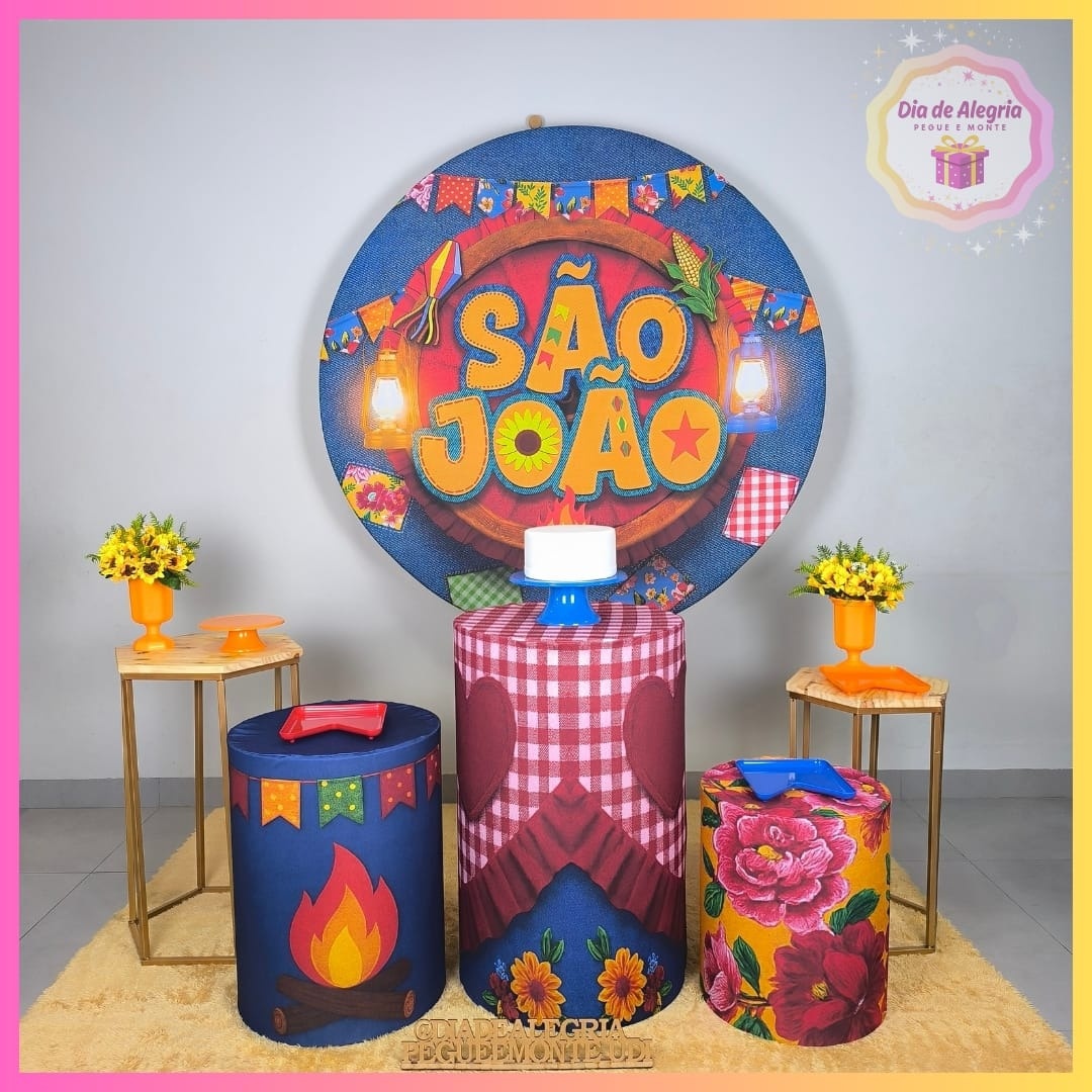 Junino Adulto São João - Kit 2 Com Cilindros - Dia de Alegria Pegue e Monte