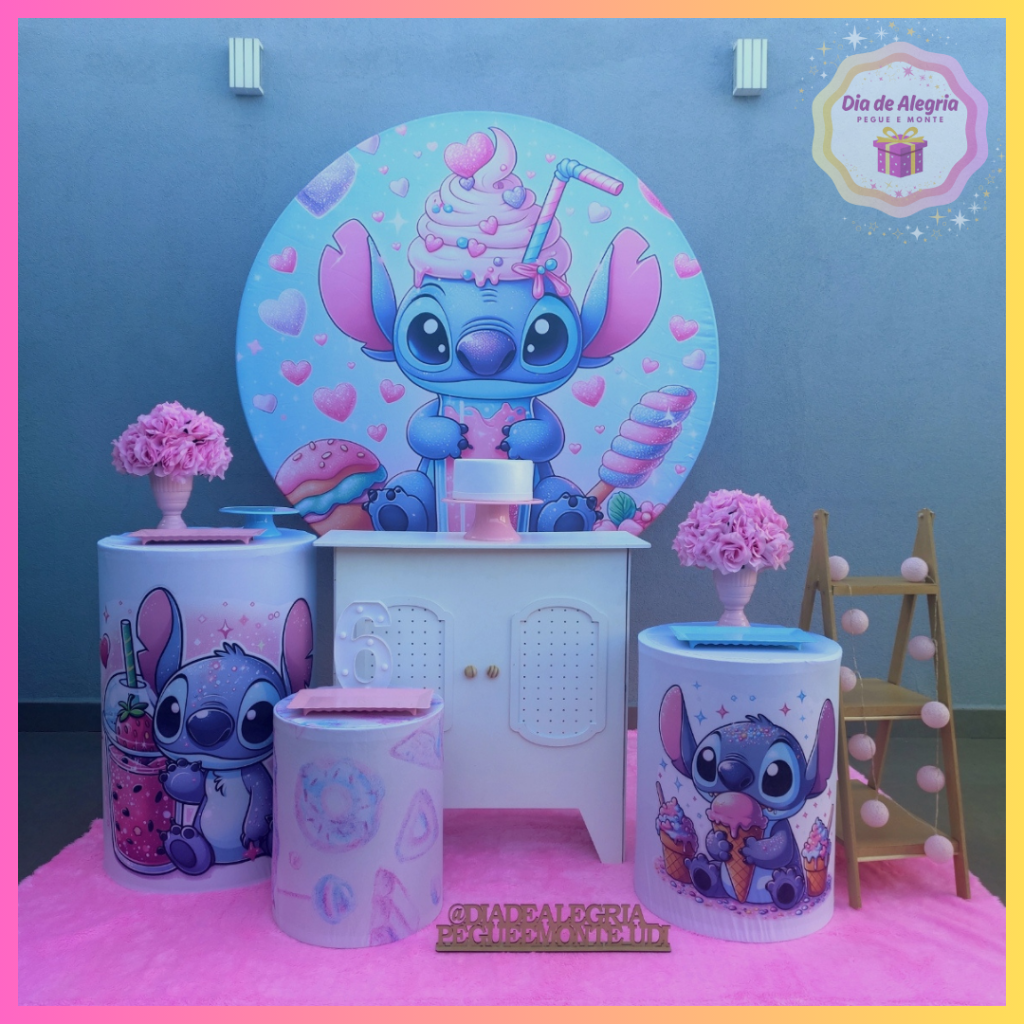 Stitch Sorvete - Kit 2 - Dia de Alegria Pegue e Monte