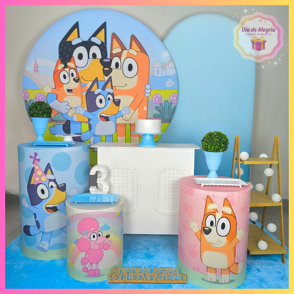 Bluey Menino - Kit 3 - Dia de Alegria Pegue e Monte