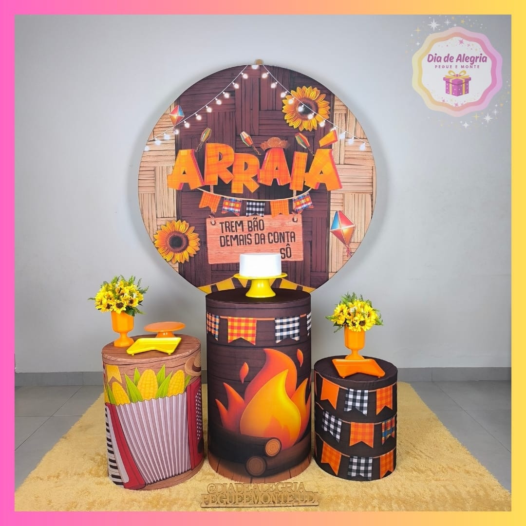 Junino Adulto Marrom - Kit 1 Com Cilindros  - Dia de Alegria Pegue e Monte