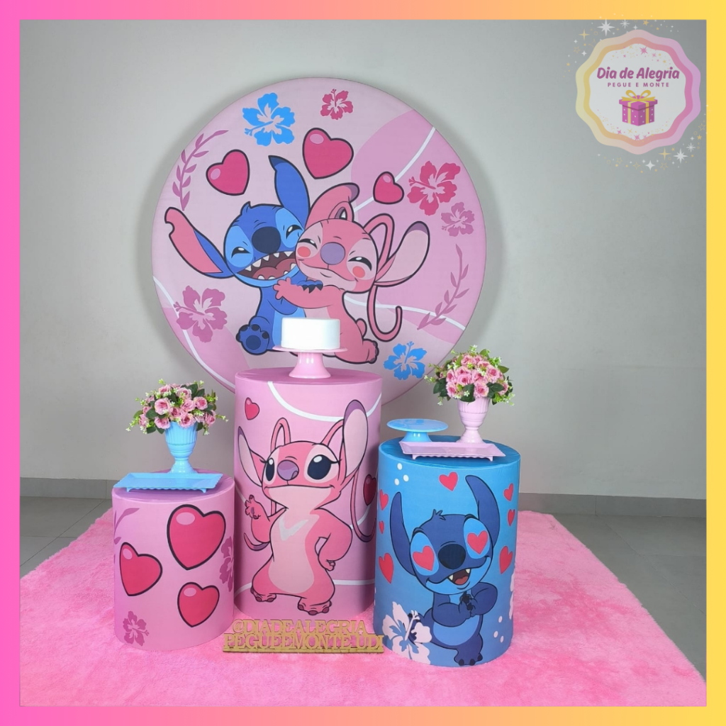 Stitch E Angel 2 - Kit 1 - Dia de Alegria Pegue e Monte