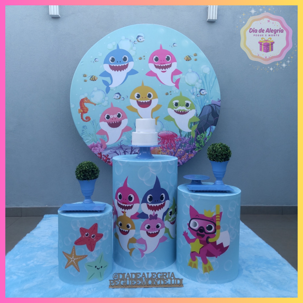 Baby Shark (Masculino) - Kit 1 - Dia de Alegria Pegue e Monte