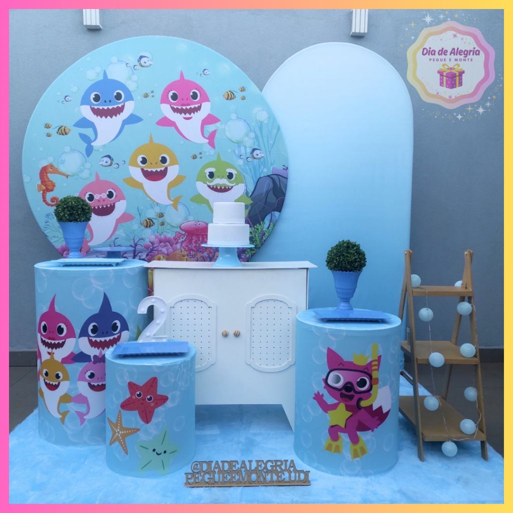 Baby Shark (Masculino) - Kit 3 - Dia de Alegria Pegue e Monte