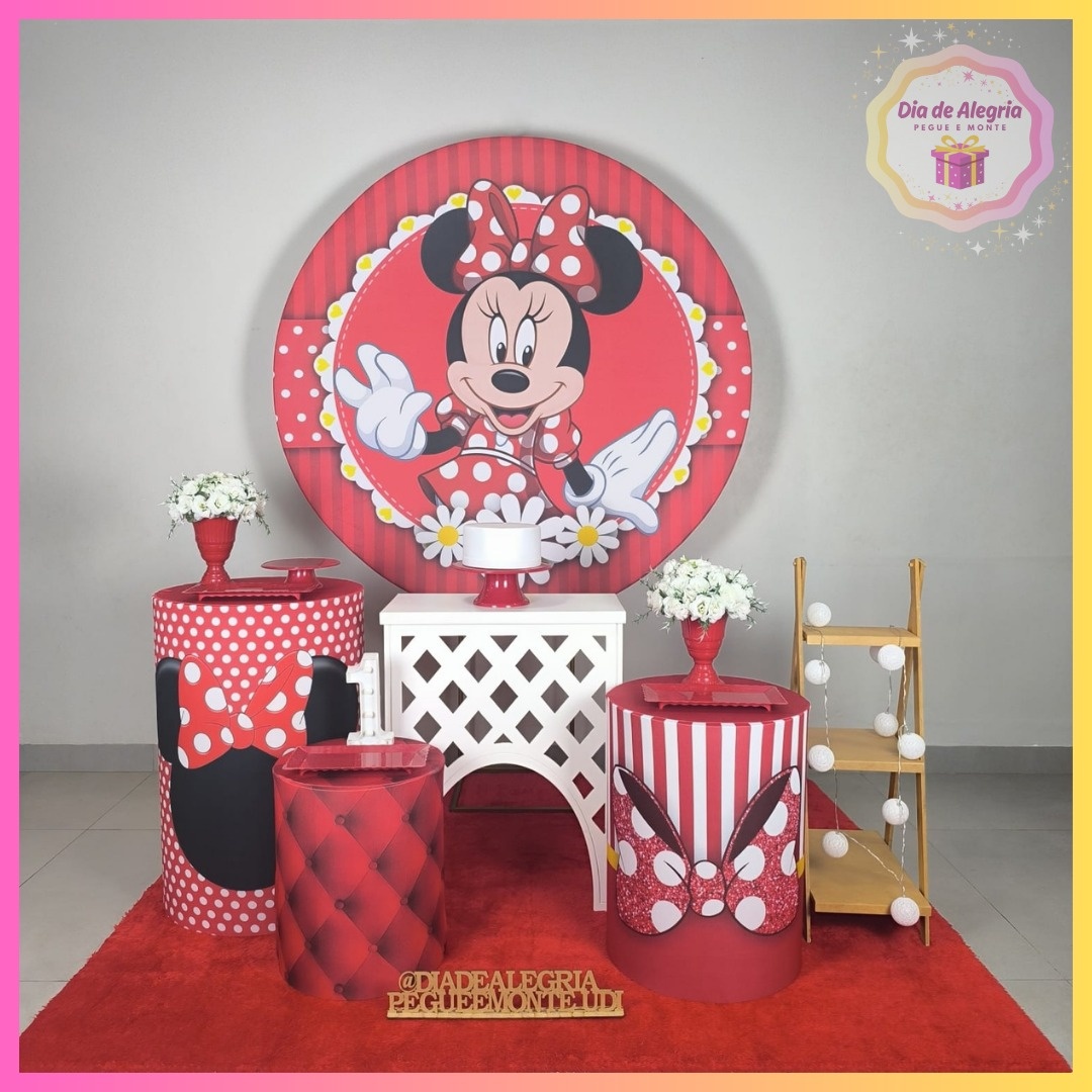 Minnie Vermelha - Kit 2 - Dia de Alegria Pegue e Monte