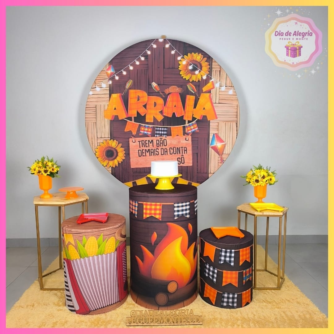 Junino Adulto Marrom - Kit 2 Com Cilindros - Dia de Alegria Pegue e Monte