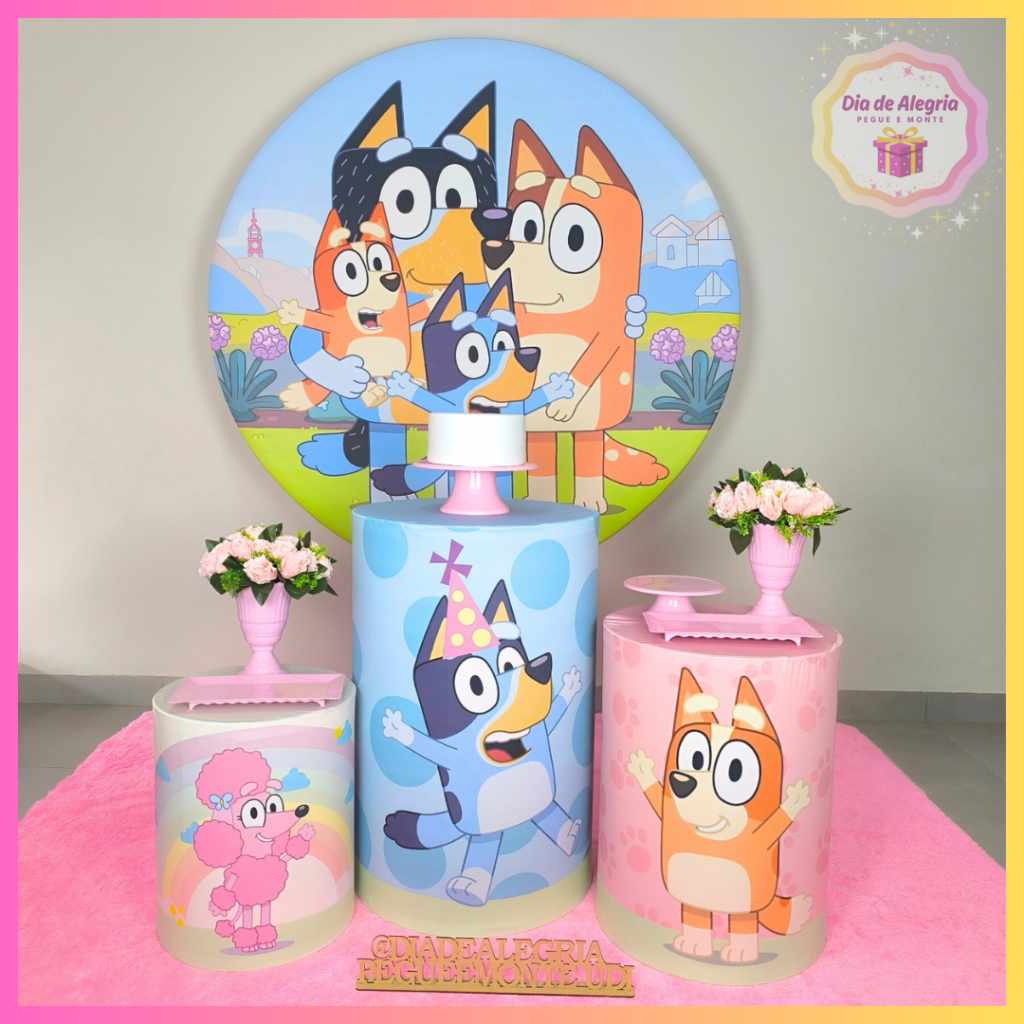 Bluey Menina - Kit 1 - Dia de Alegria Pegue e Monte