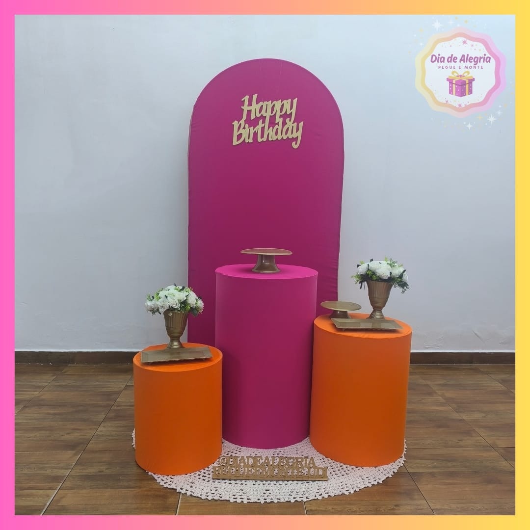 Pink Com Laranja Adulto - Kit 1 - Dia de Alegria Pegue e Monte