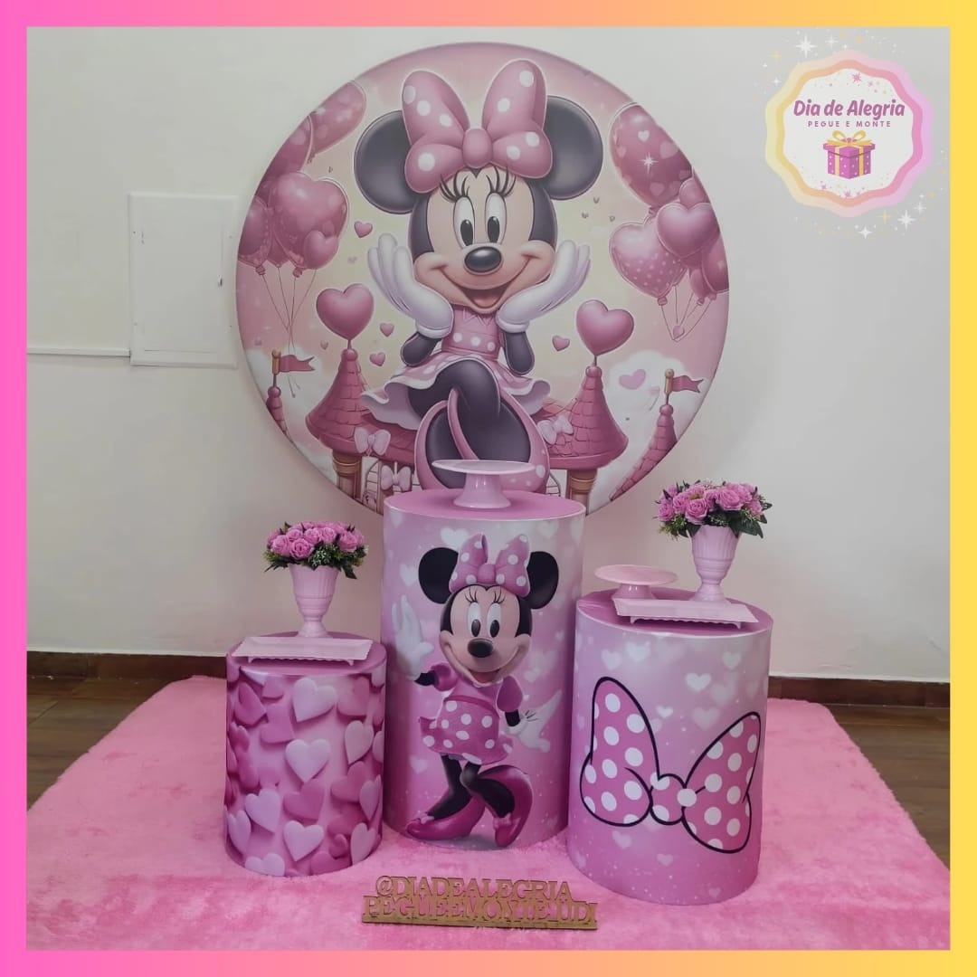 Minnie Rosa - Kit 1 - Dia de Alegria Pegue e Monte