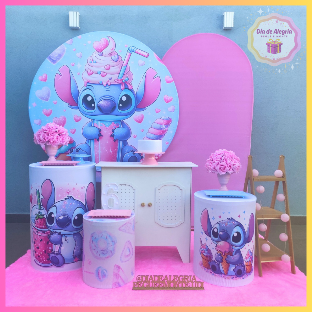 Stitch Sorvete - Kit 3 - Dia de Alegria Pegue e Monte