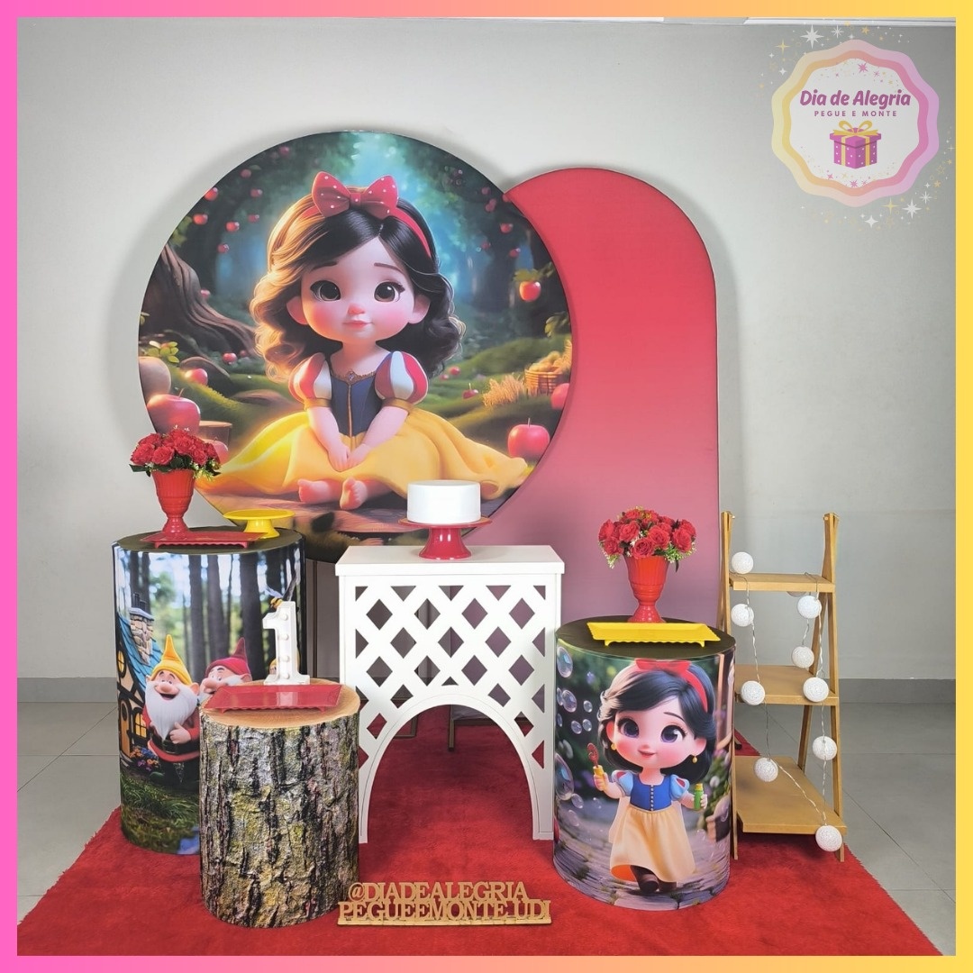 Branca de Neve Cute - Kit 3 - Dia de Alegria Pegue e Monte
