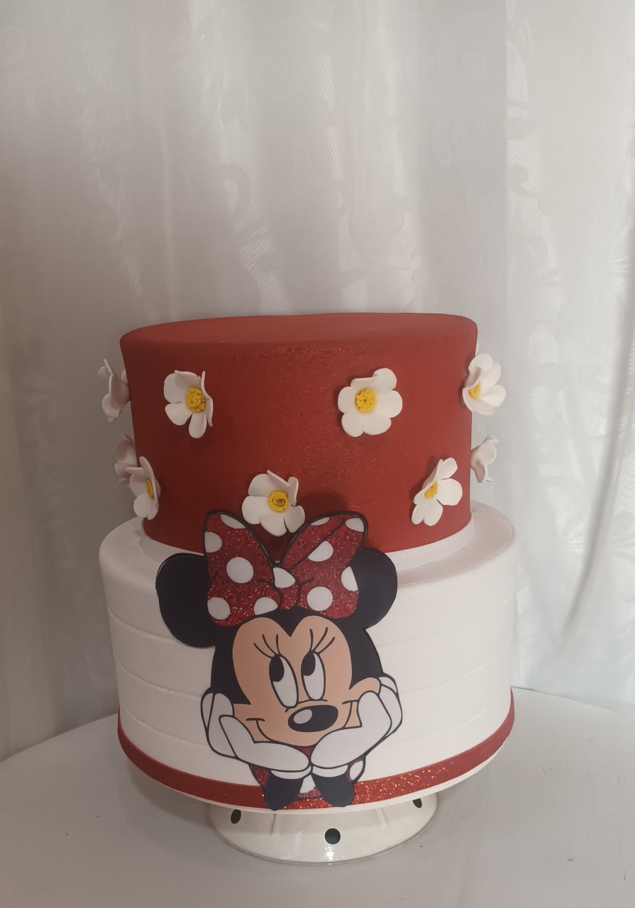 Bolo Fake Ii  - Minnie Vermelha  - CRIS FEST DECOR - PEGUE E MONTE
