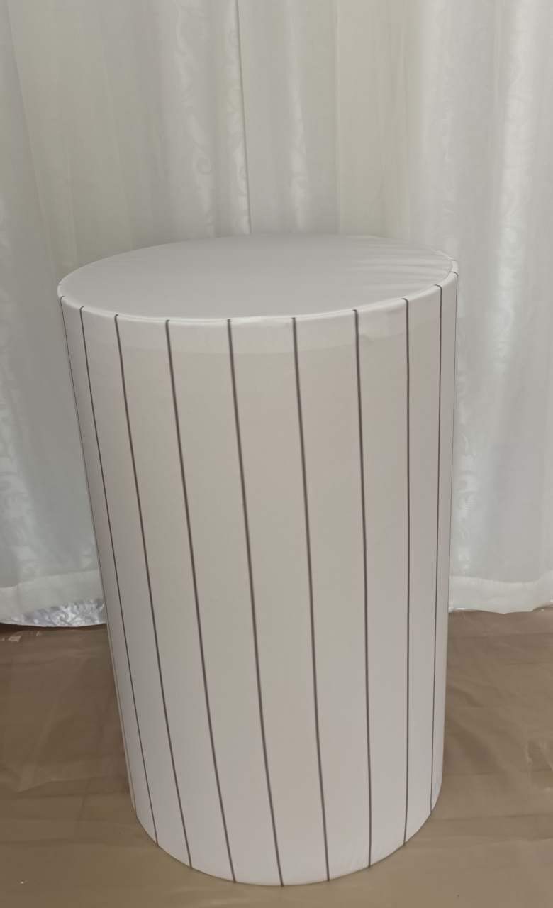 Capa de Cilindro Sublimada: Ripado Branco\G    - CRIS FEST DECOR - PEGUE E MONTE
