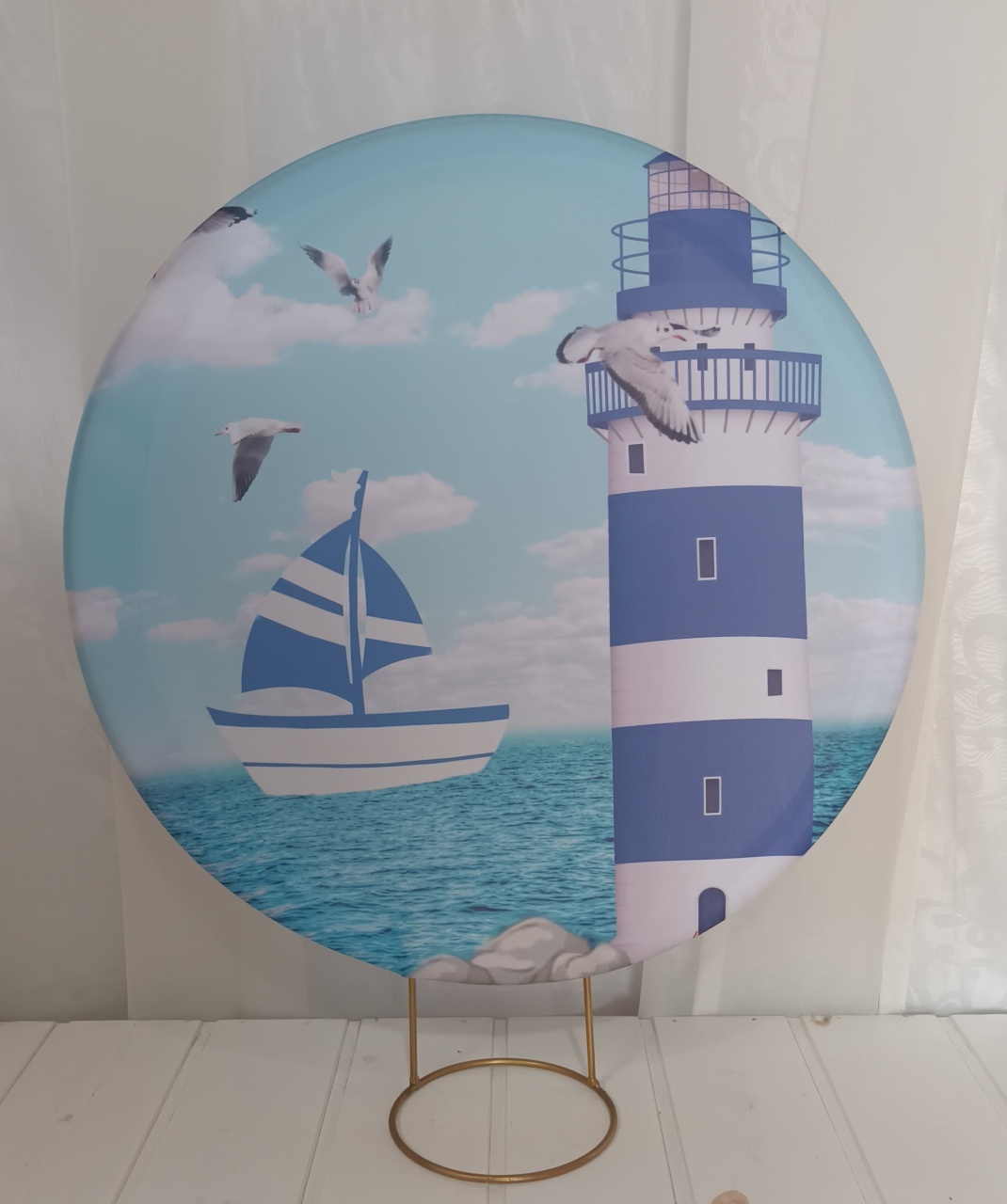 Capa Painel Sublimado 50Cm - Mar - CRIS FEST DECOR - PEGUE E MONTE