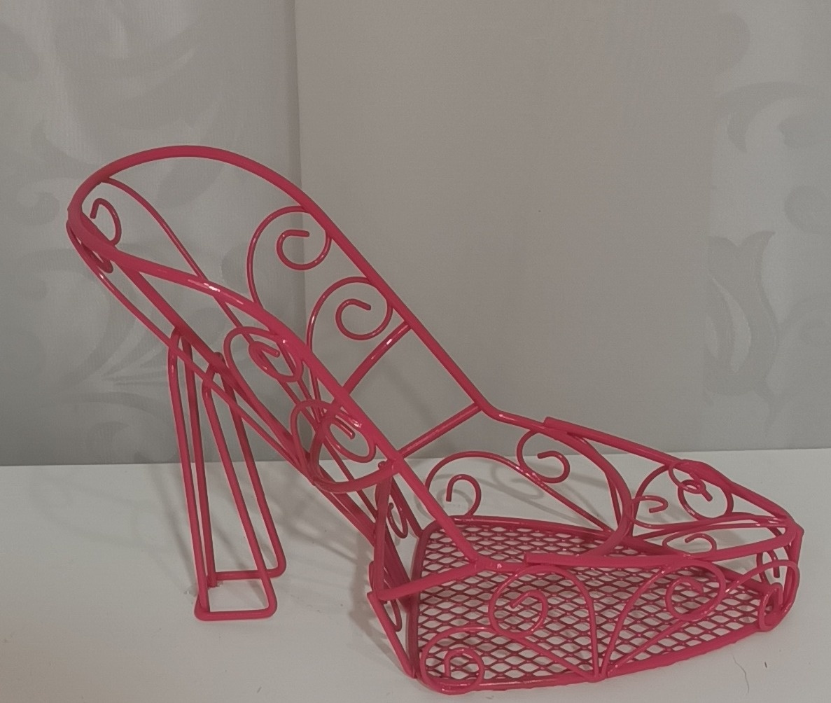 Adereços de Mesa - Sapato Aramado Rosa - CRIS FEST DECOR - PEGUE E MONTE