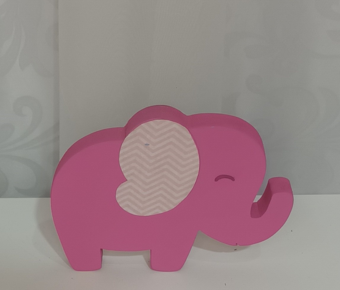 Personagem Mdf : Tema - Elefantinho Rosa P\Chá Revelação   - CRIS FEST DECOR - PEGUE E MONTE