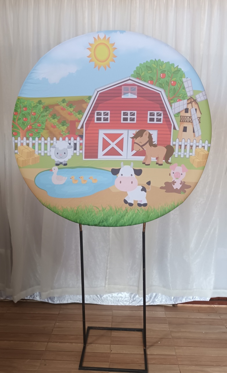Capa Painel Sublimada 1,20 - Fazendinha - CRIS FEST DECOR - PEGUE E MONTE