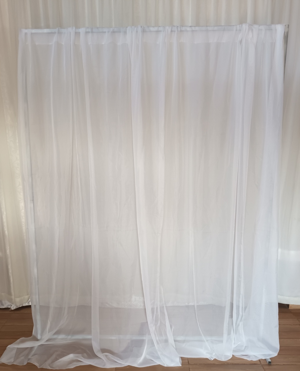 Cortinas de Voal Branco 6X2  - CRIS FEST DECOR - PEGUE E MONTE