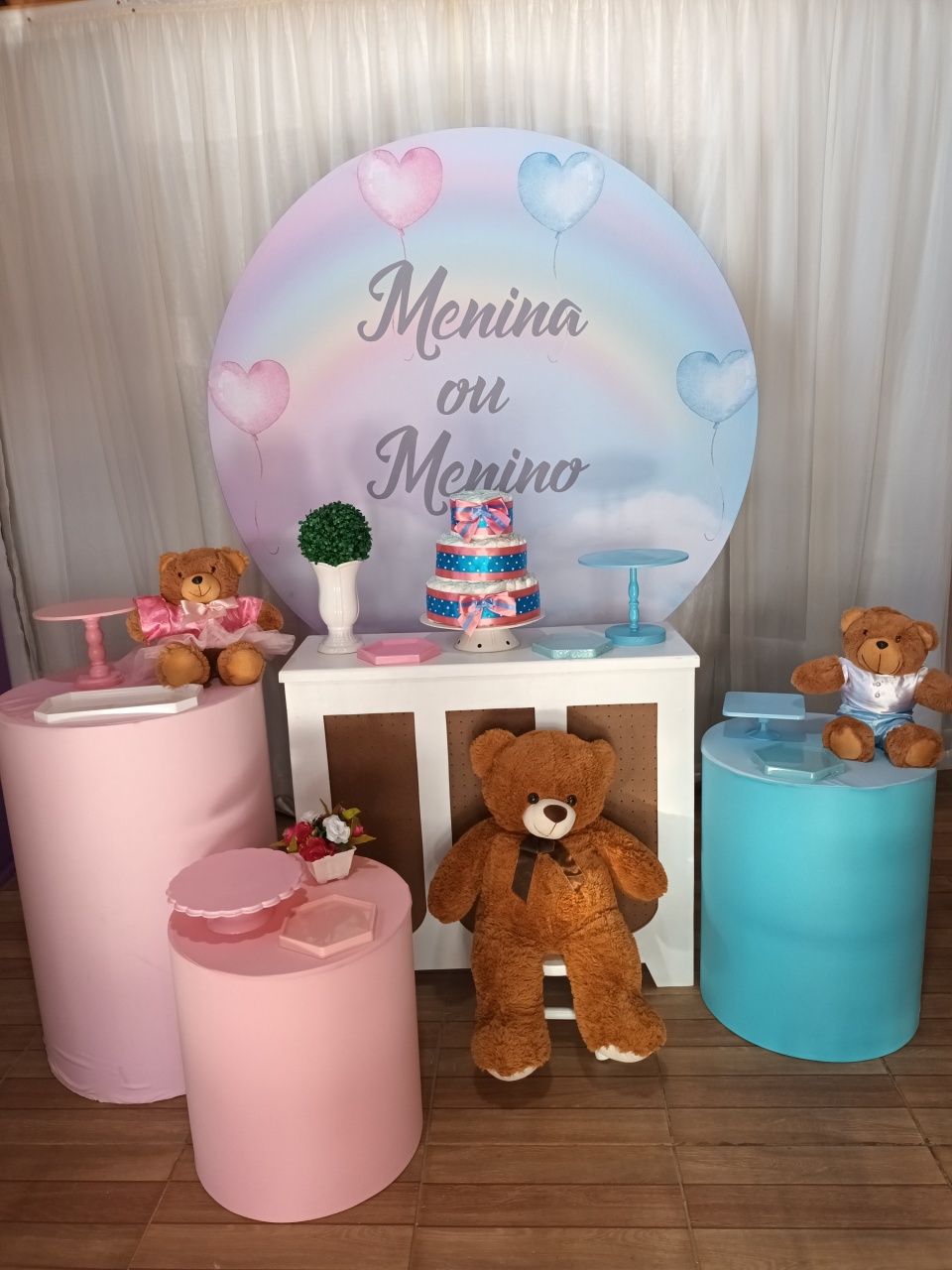 Composição - Chá Revelação Ursinhos  - CRIS FEST DECOR - PEGUE E MONTE