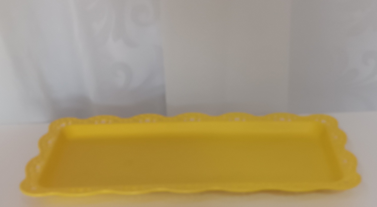 Bandeja - Retangular Renda Amarelo - CRIS FEST DECOR - PEGUE E MONTE