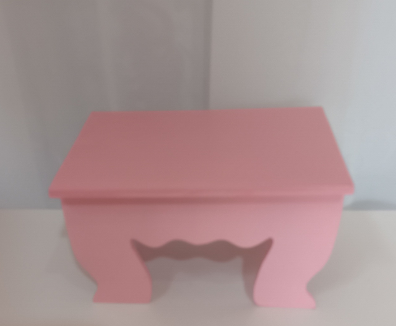 Banquinho Mini Mdf - Retangular Rosa - CRIS FEST DECOR - PEGUE E MONTE