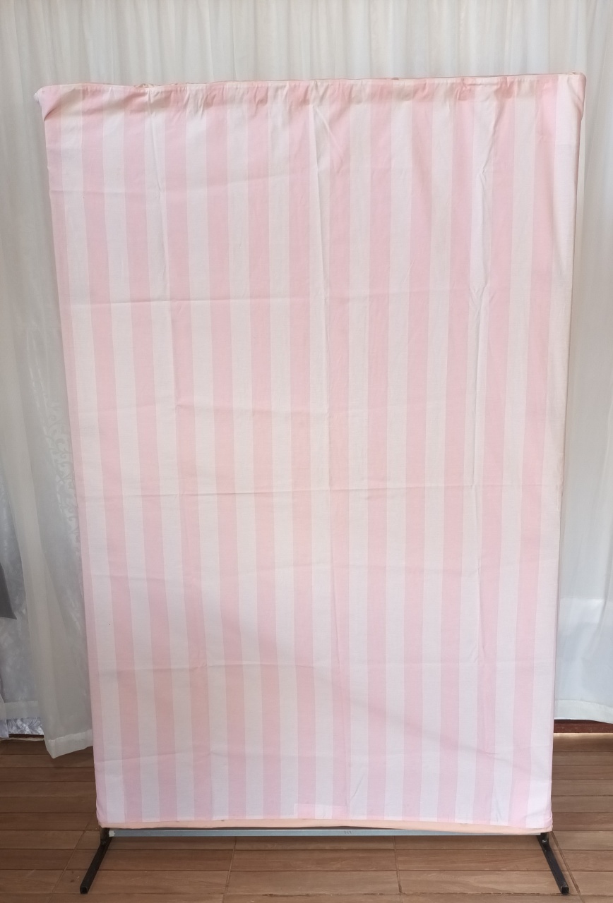 Capa Painel Tecido Retangular 1,3 - Listrado Rosa - CRIS FEST DECOR - PEGUE E MONTE