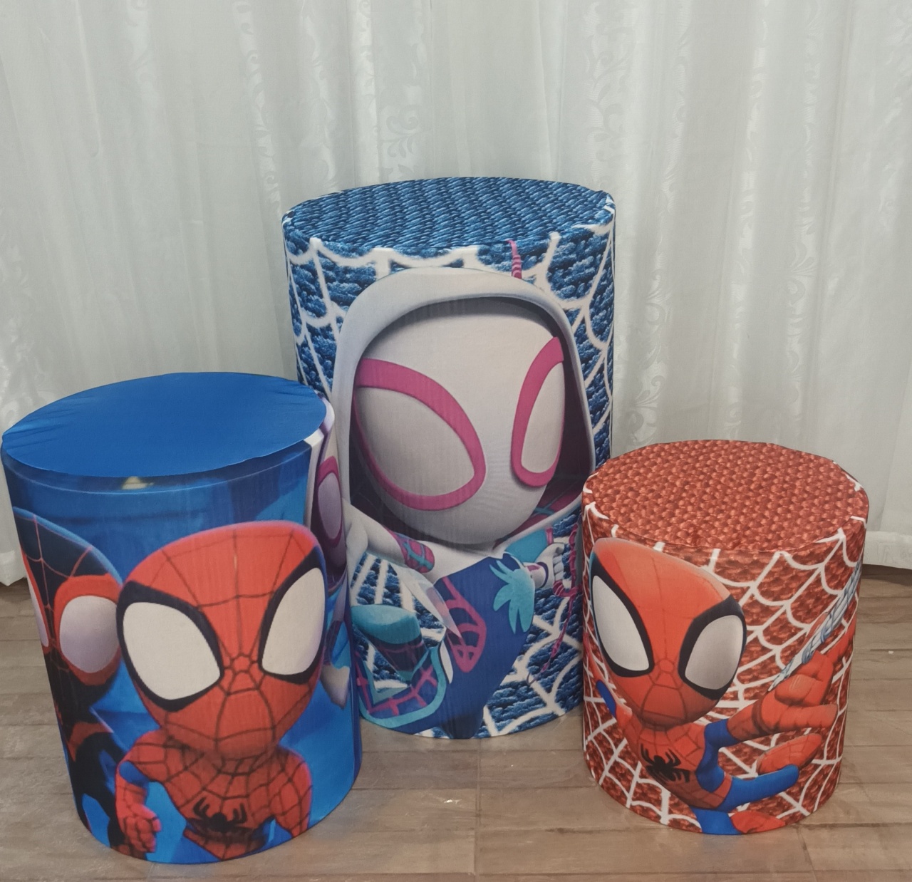 Capa de Cilindro Sublimada: Trio Spyder E Amigos - CRIS FEST DECOR - PEGUE E MONTE