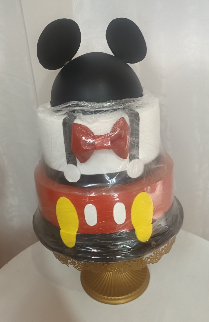 Bolo Fake Ii - Mickey  - CRIS FEST DECOR - PEGUE E MONTE