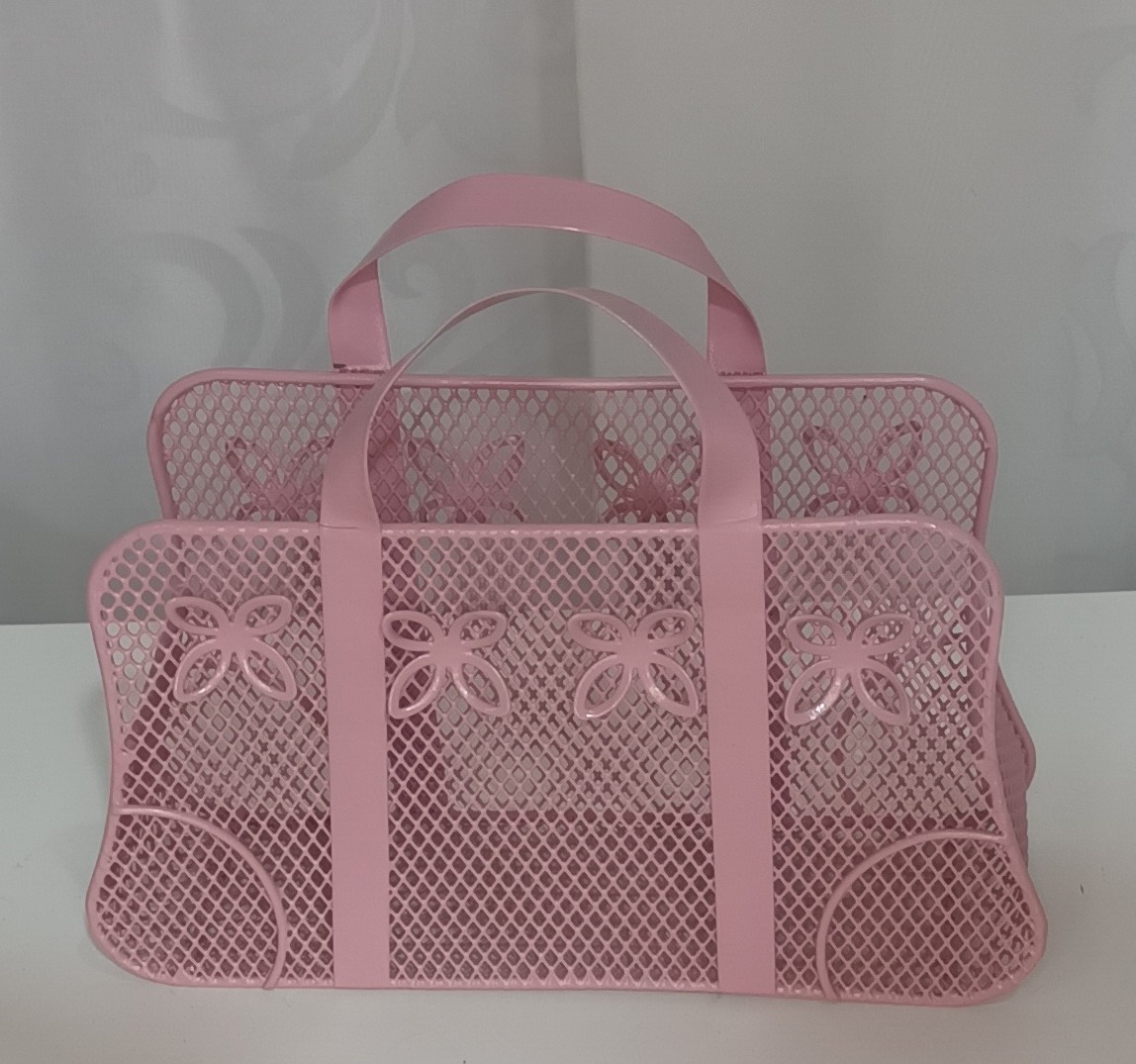 Adereços de Mesa - Bolsa Aramado Rosa Claro - CRIS FEST DECOR - PEGUE E MONTE
