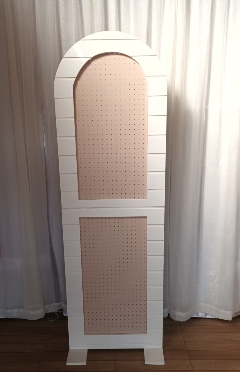 Painel Perfurado Mdf - Marron Claro E Branco 1,80X60Cm - CRIS FEST DECOR - PEGUE E MONTE