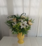 Arranjo Flor - Branco E Folhagens - imagem 2