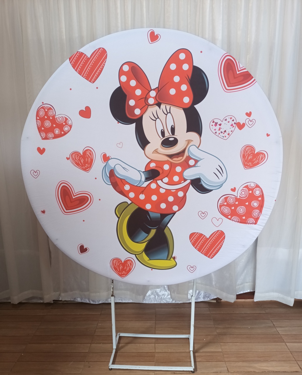 Capa Painel Sublimada 1,50 - Minnie Vermelha - CRIS FEST DECOR - PEGUE E MONTE