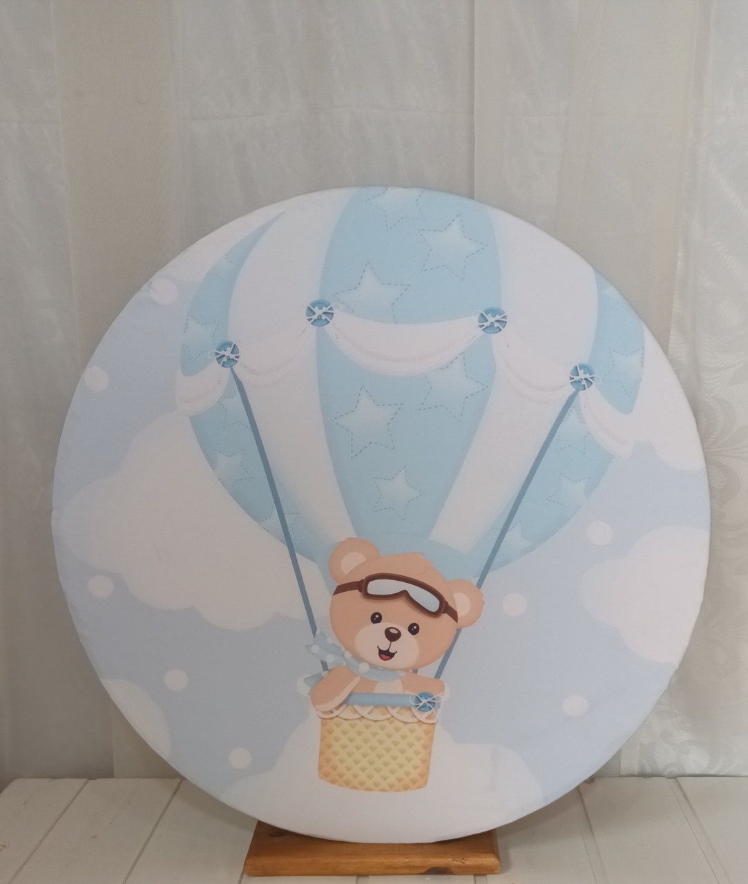 Capa Painel Sublimado 60Cm - Ursinho Baloeiro - CRIS FEST DECOR - PEGUE E MONTE