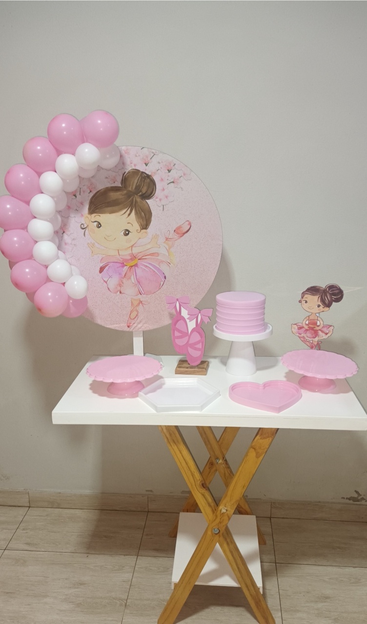 Kit Festa Na Mesa Bailarina - CRIS FEST DECOR - PEGUE E MONTE