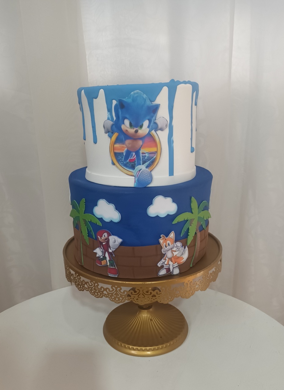 Bolo Fake Ii - Sonic - CRIS FEST DECOR - PEGUE E MONTE