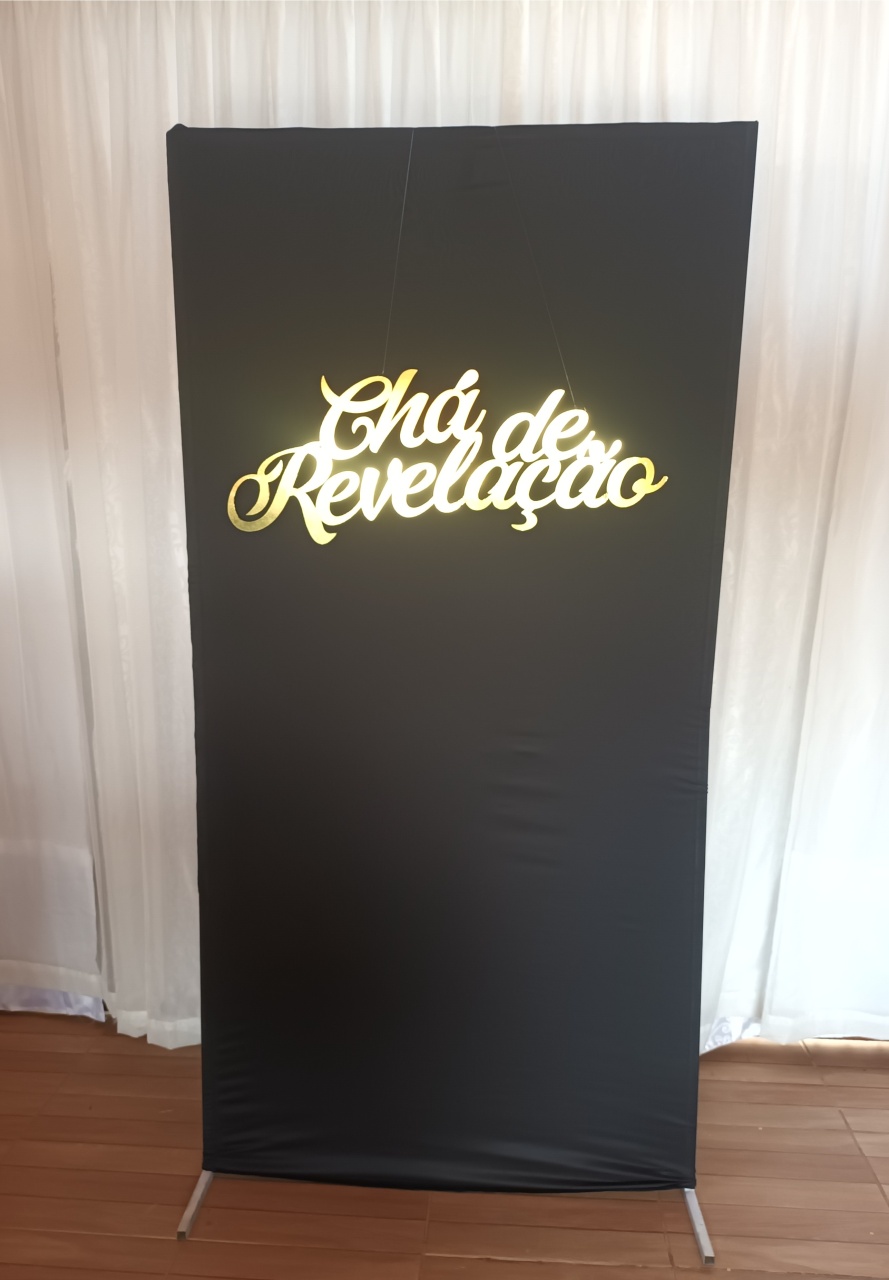 Letreiro Mdf - Chá Revelação Dourado - CRIS FEST DECOR - PEGUE E MONTE