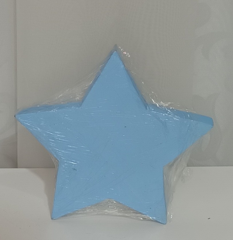 Adereços de Mesa - Estrela Mdf\Azul Claro - CRIS FEST DECOR - PEGUE E MONTE