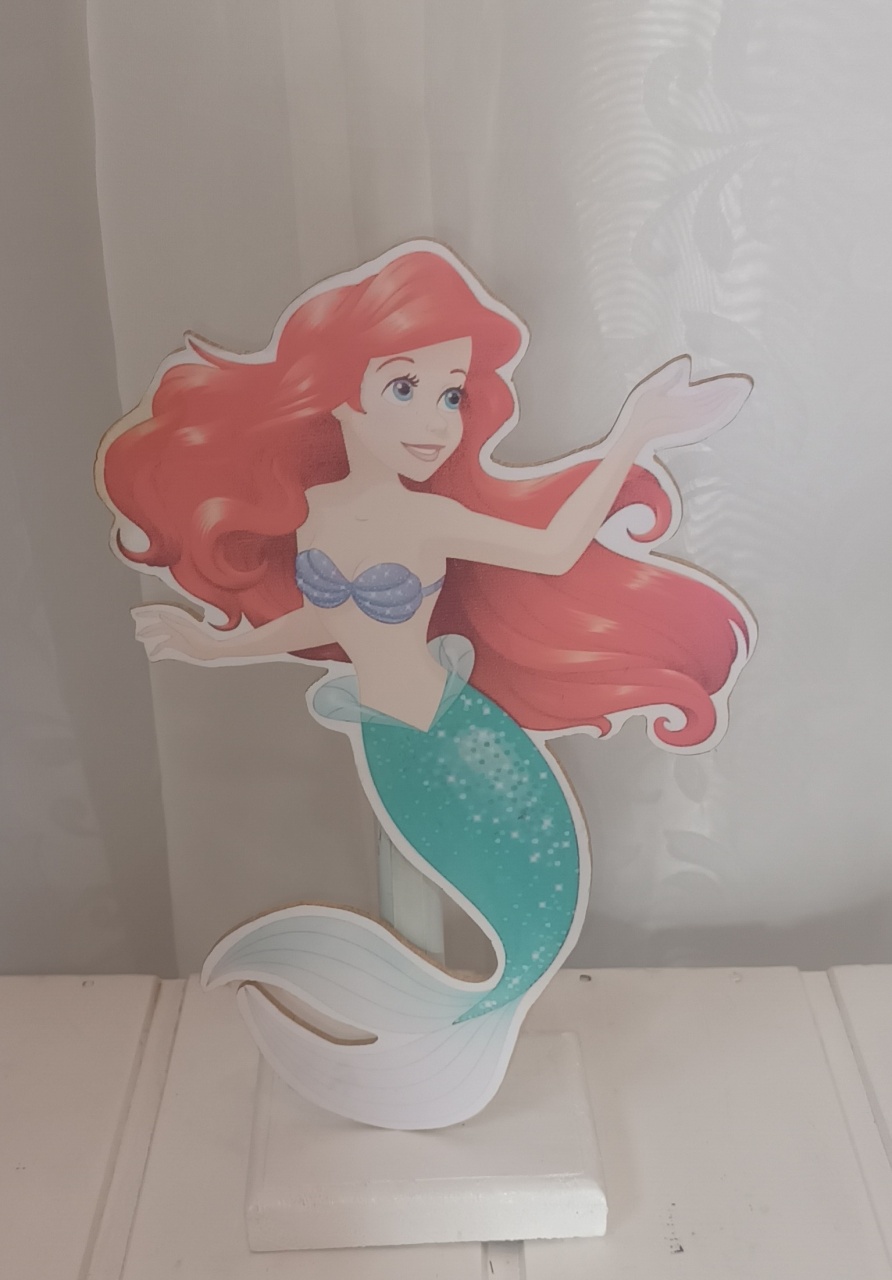  Display de Mesa - Tema: Sereia Ariel   - CRIS FEST DECOR - PEGUE E MONTE