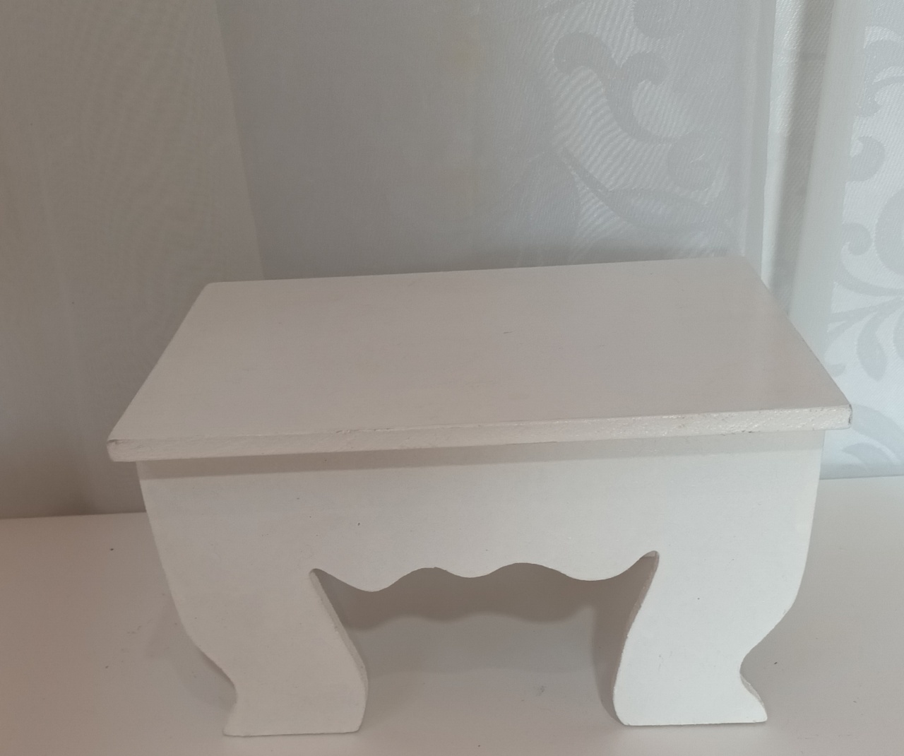Banquinho Mini Mdf - Retangular Branco - CRIS FEST DECOR - PEGUE E MONTE