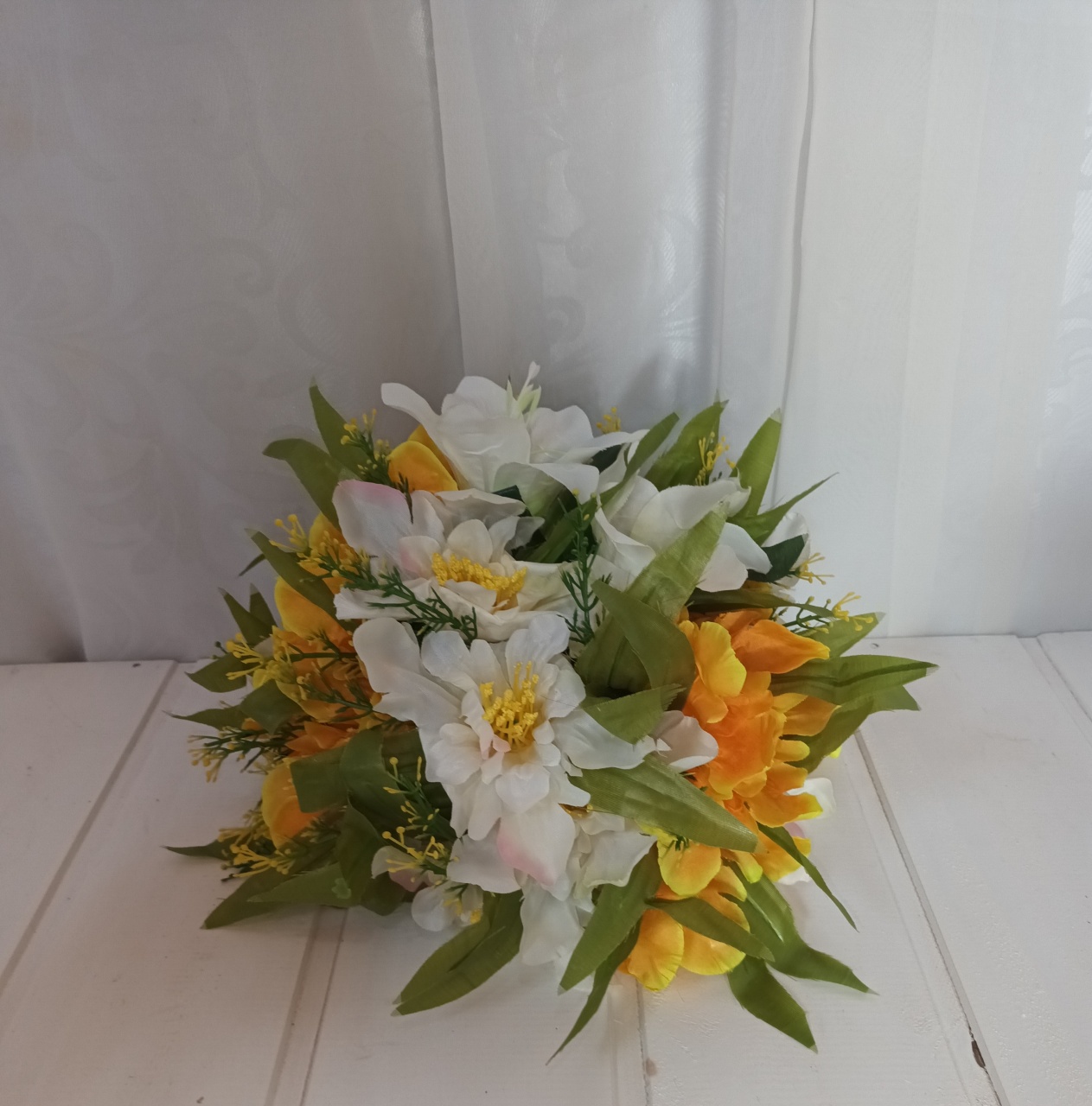 Arranjo Flor - Amarelo E Branco  - CRIS FEST DECOR - PEGUE E MONTE