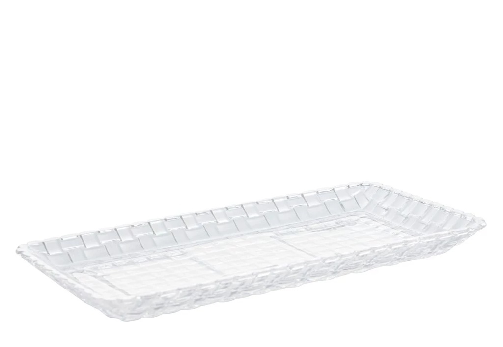 Bandeja de Vidro Cristal Retangular 25X13 - CRIS FEST DECOR - PEGUE E MONTE
