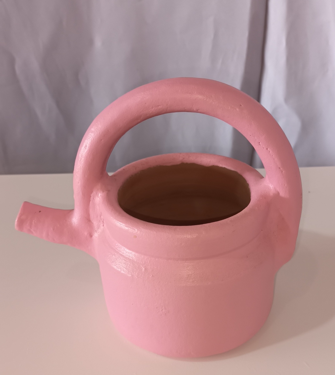 Vaso de Barro Chaleira Rosa  - CRIS FEST DECOR - PEGUE E MONTE