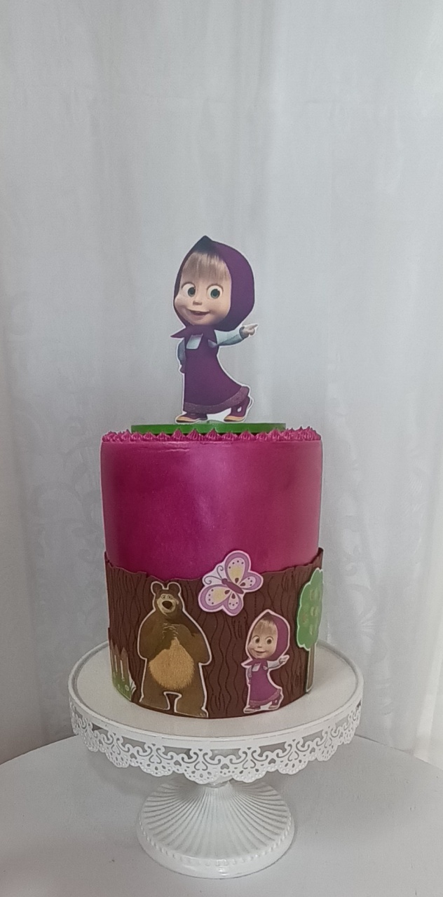 Bolo Fake I  - Masha E Urso - CRIS FEST DECOR - PEGUE E MONTE