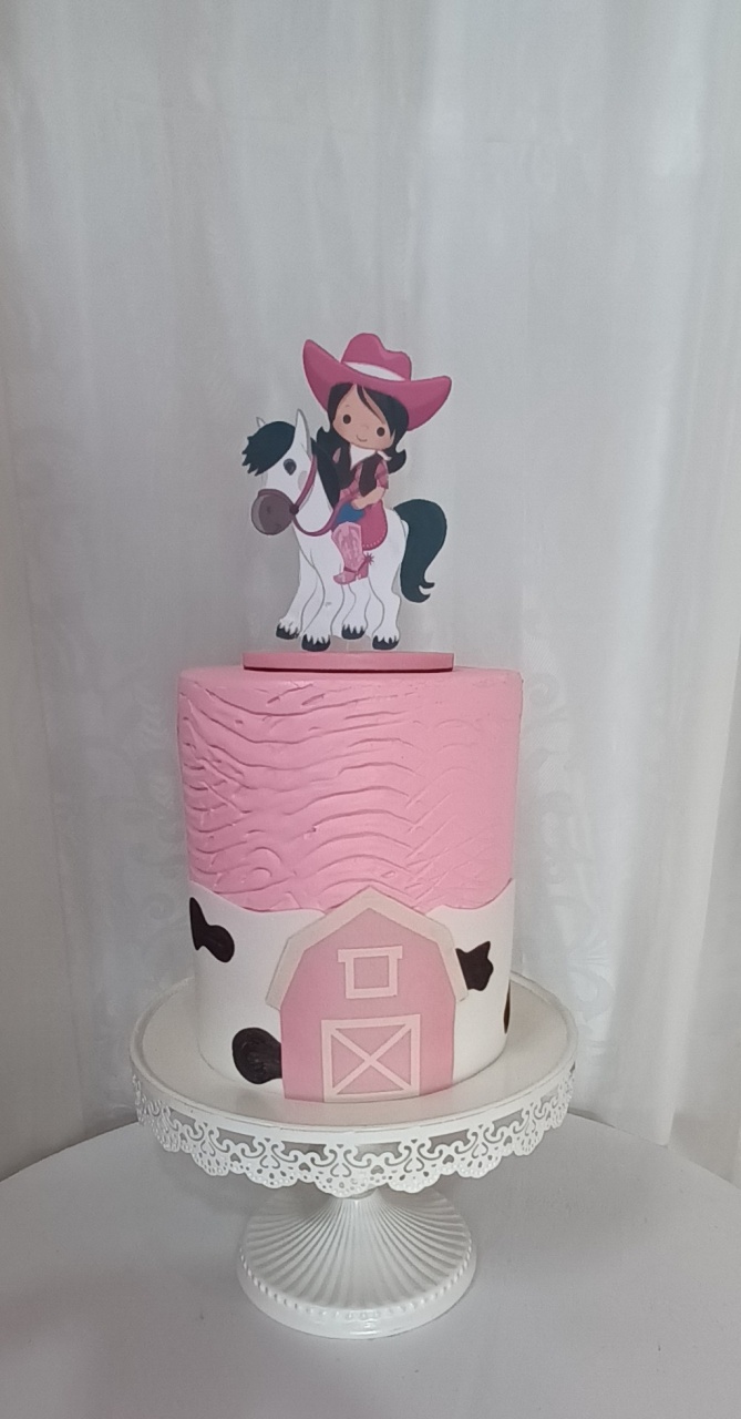 Bolo Fake I  - Fazendinha Rosa - CRIS FEST DECOR - PEGUE E MONTE