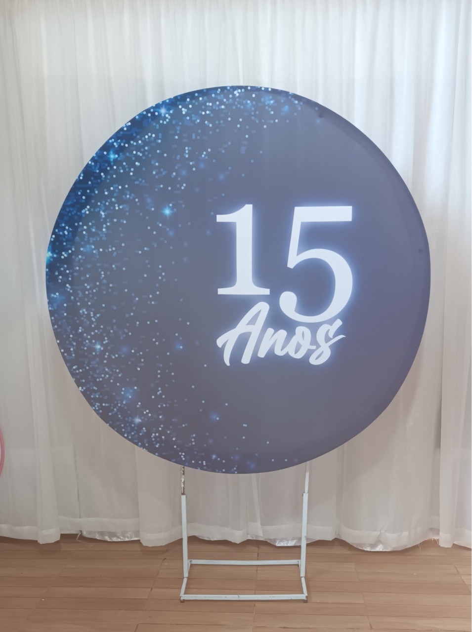 Capa Painel Sublimada 1,50 - 15 Anos Azul  - CRIS FEST DECOR - PEGUE E MONTE