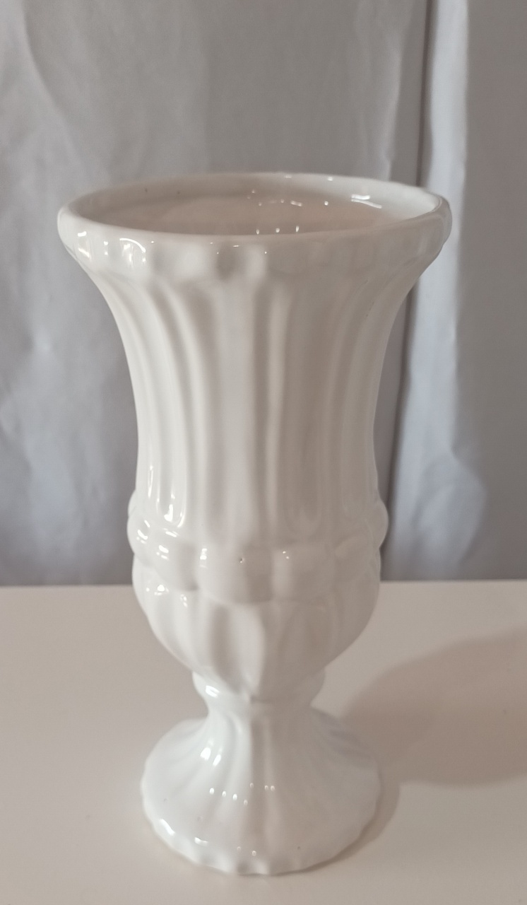 Vaso Ceramica - Branco M    - CRIS FEST DECOR - PEGUE E MONTE