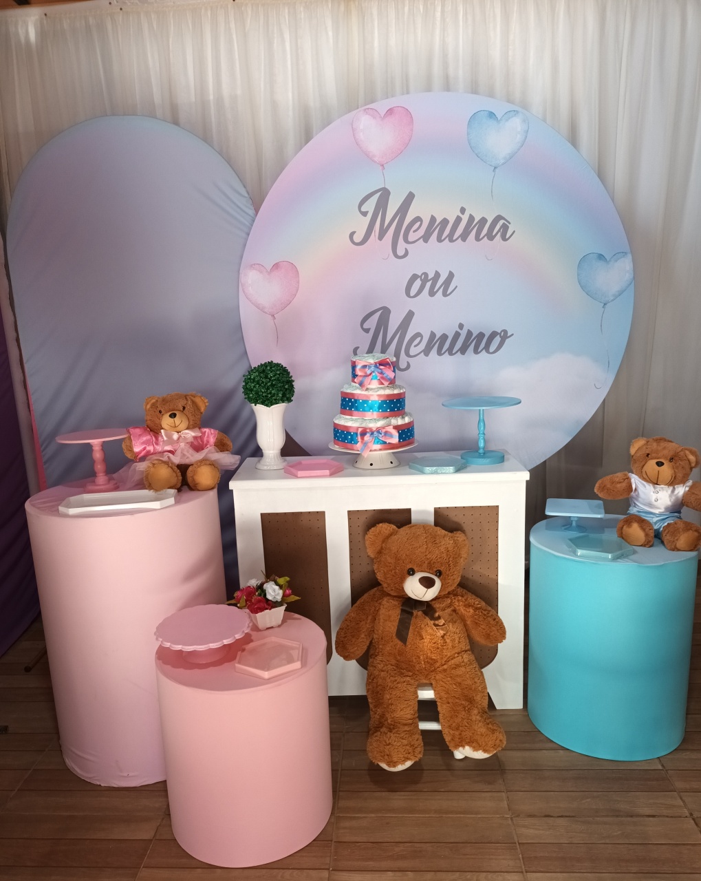 Composição - Chá Revelação Ursinhos   - CRIS FEST DECOR - PEGUE E MONTE