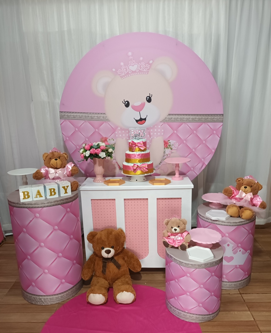 Composição - Chá de Fralda Ursinha Princesa  - CRIS FEST DECOR - PEGUE E MONTE
