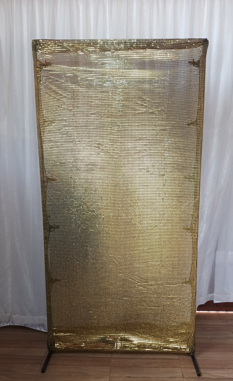 Capa Painel Retangular 1M- Dourado Transparente - CRIS FEST DECOR - PEGUE E MONTE