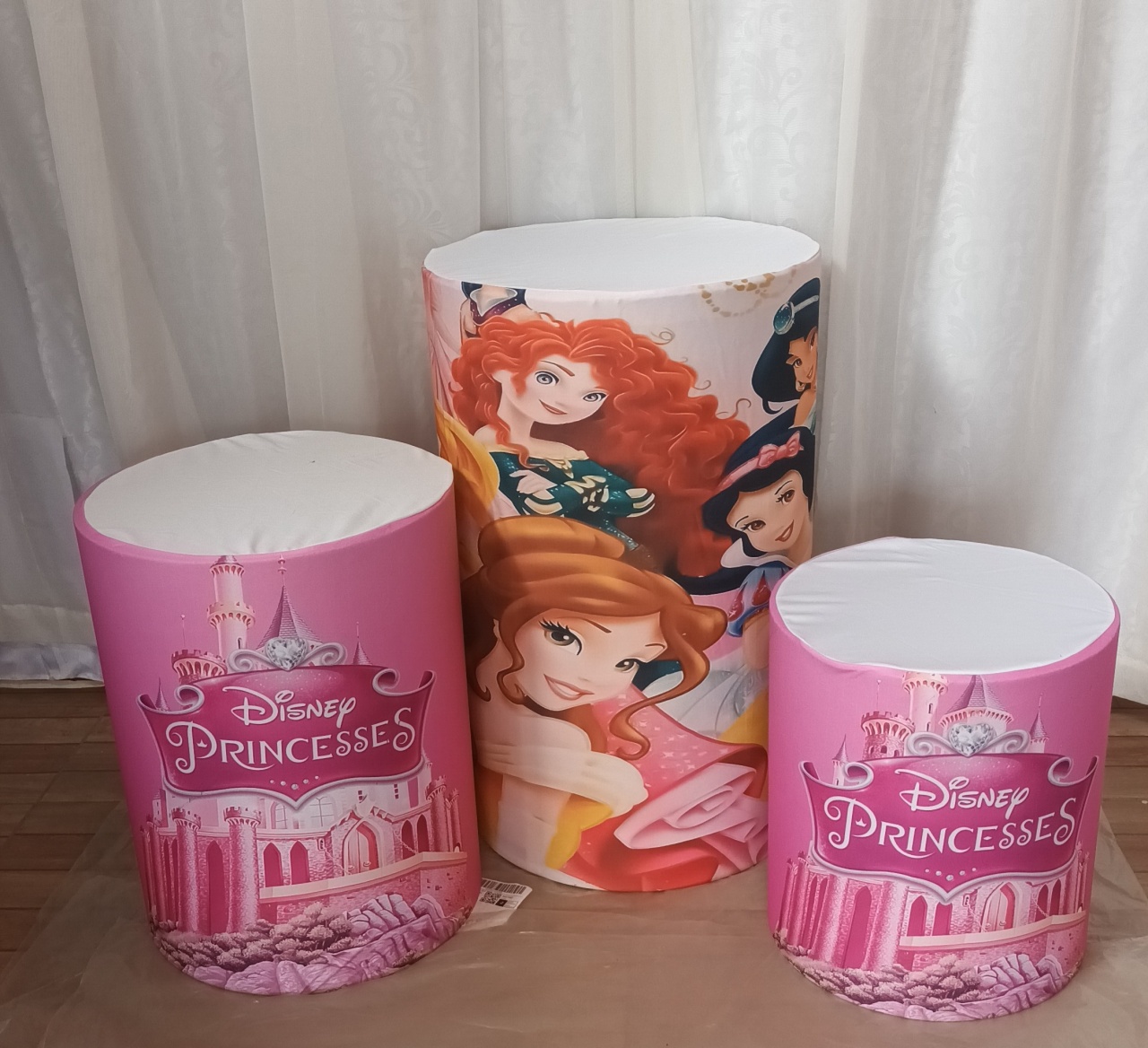 Capa de Cilindro Sublimada: Trio Princesa  - CRIS FEST DECOR - PEGUE E MONTE