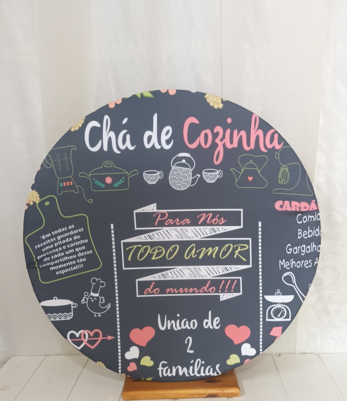 Capa Painel Sublimado 60Cm - Chá de Cozinha - CRIS FEST DECOR - PEGUE E MONTE